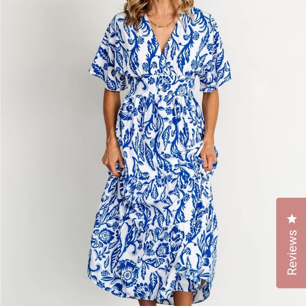 Baltic Born Blue and White Kimono dress